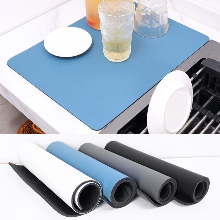 Super Absorbent Anti-slip Coffee Dish Kitchen Absorbent Draining Mat Drying  Mat Quick Dry Rug Bathroom Drain Pad Tableware Mat