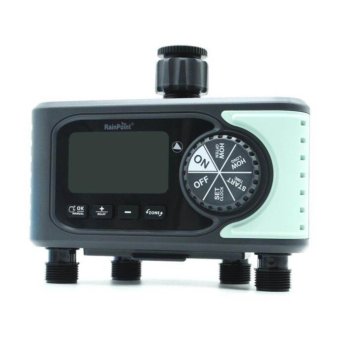 4 Zones Water Timer, Garden Hose Timer With Rain Delay, Manual Watering