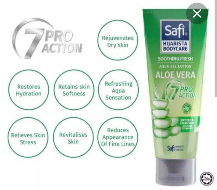 Safi Hijabista Bodycare Aqua Gel Lotion Aloe Vera 180ML (1 Pcs) Lazada