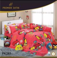 Premier Satin ผ้าปูที่นอน 3.5ฟุต + ผ้านวม60*80นิ้ว ครบชุด ลายแองกี้เบริ์ด Angry Brids รุ่น PK061