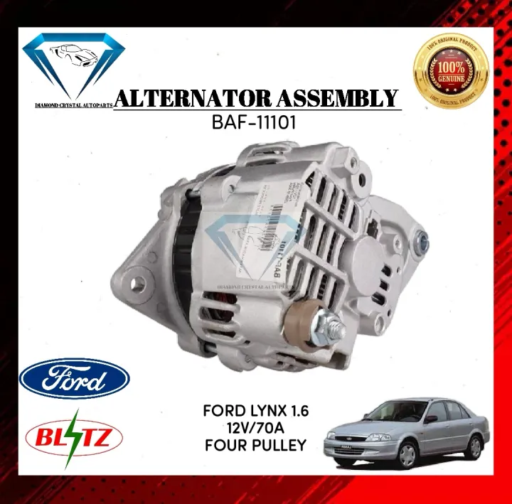 ALTERNATOR ASSEMBLY FORD LYNX 1.6 12V/70A FOUR PULLEY "BLITZ BRAND