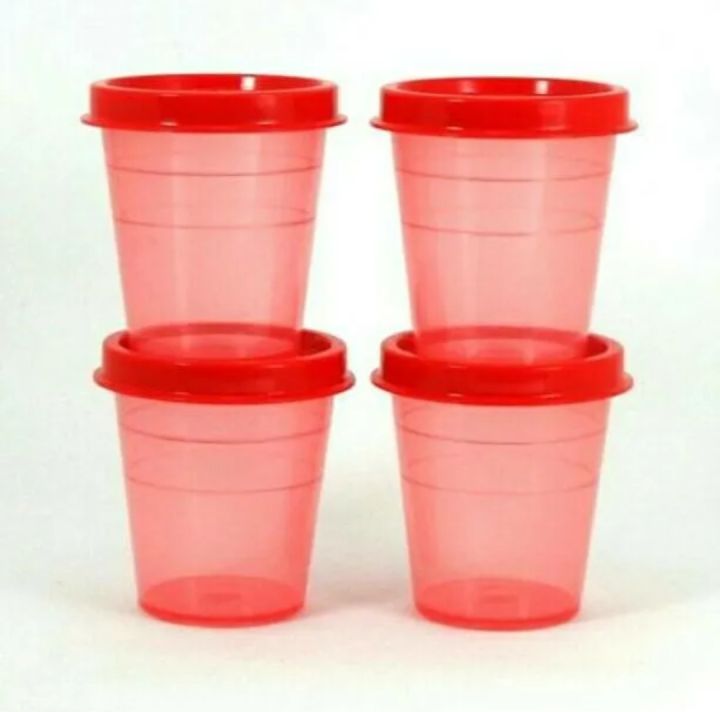 Tupperware mitget 4ชิ้น จุ 80มล. สีแดง