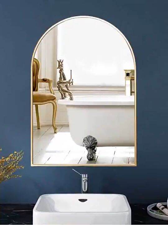[SG Seller] READY STOCK Nordic bathroom mirror bathroom mirror hanging wall bathroom mirror arch