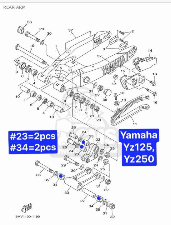 LINKAGE BEARING YAMAHA YZ125 YZ250 2001 (4pcs) Lazada PH