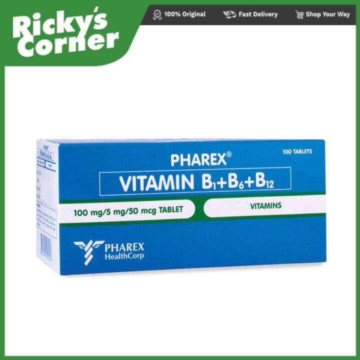 Pharex vitamin B1+B6+B12 100 tablets Lazada PH