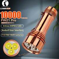 LUMINTOP FW21 Pro Copper / Brass 3x XHP50.2 3V10000LM 325m High Lumen Strong Light EDC Flashlight 21700 Ultra Light Mini Torch