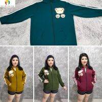 ?เสื้อแจ็คเก็ต?ลายหมี⭐ผ้าวูลเวฟ? Freesize 48 นิ้ว ยาว28 นิ้ว