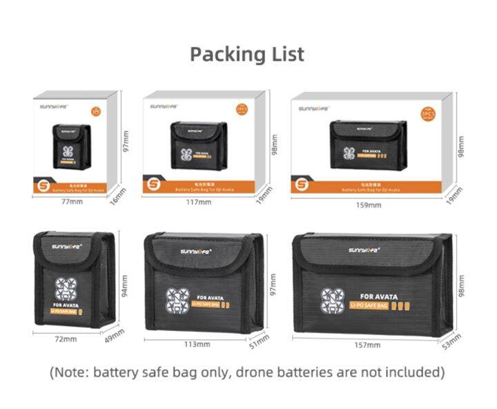 sunnylife-battery-safe-bag-li-po-safe-bag-protective-explosion-proof-accessories-for-dji-avata-drone