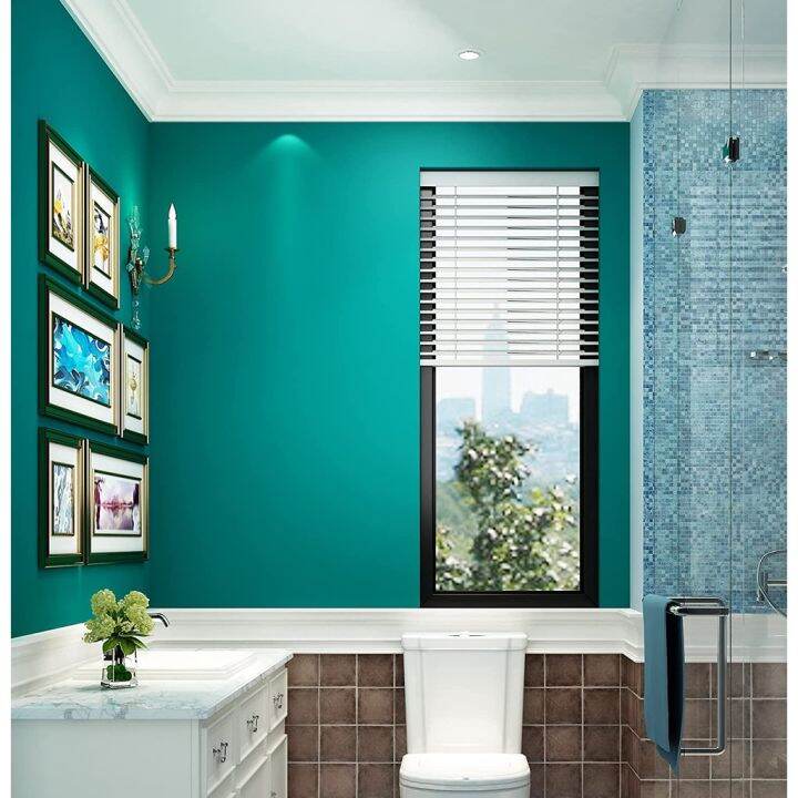 10 Meteran Wallpaper Stiker Dinding Warna Hijau Toska Polos Mewah