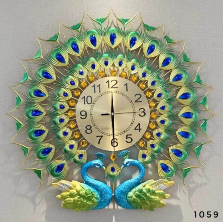 Double Peacock Wall Clock Lazada