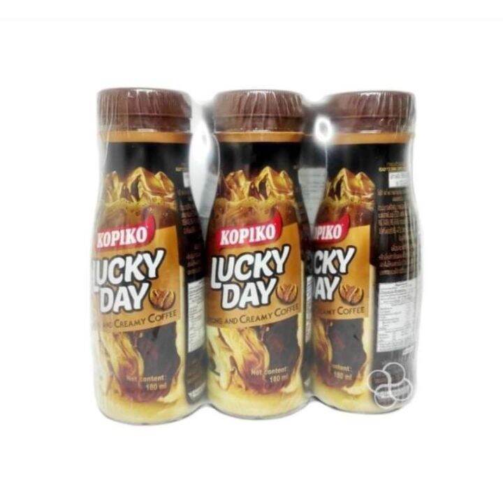 Kopiko Lucky Day Strong & Creamy Coffee (6btls x 180mL) Lazada PH