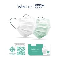 Welcare Mask Level 3 Medical Series หน้ากากอนามัยทางการแพทย์เวลแคร์ ระดับ 3 (สีขาว/สีเขียว) พร้อมสายคล้อง 1 กล่องบรรจุ 40 ชิ้น