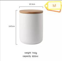 โถเซรามิค สีขาว 800ml tea canister โถใส่เครื่องเทศ​ โถชา โถกาแฟ  ขวดใส่เครื่องปรุง​ กระปุกใส่ชา​ โถใส่กาแฟ​