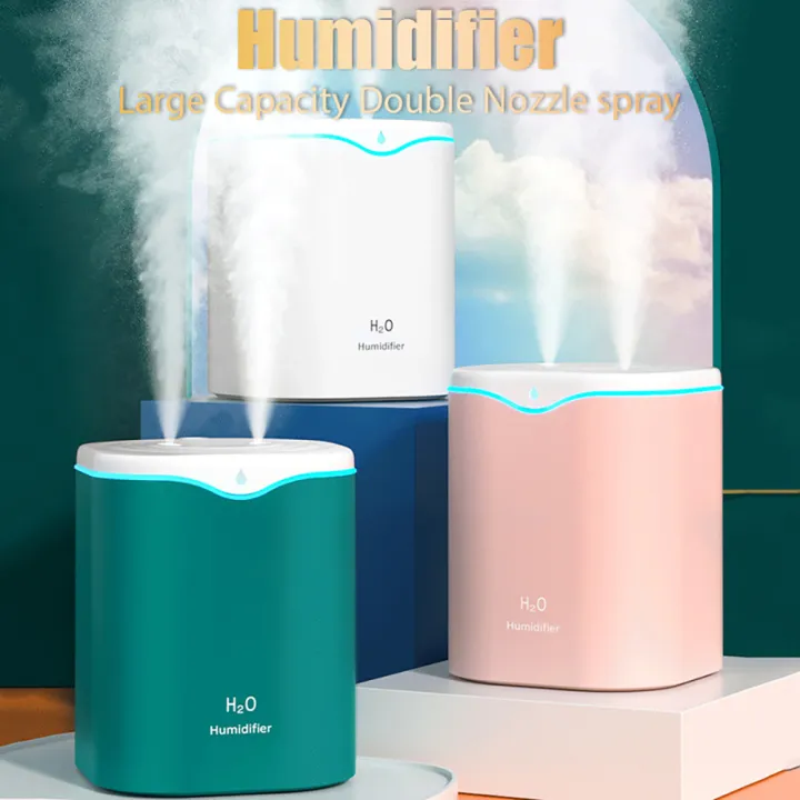 2000ML USB Air Humidifier Double Spray Port Essential Oil Aromatherapy ...