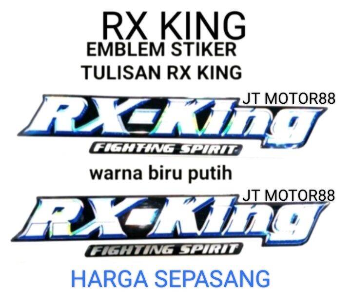 EMBLEM STIKER TIMBUL TULISAN RX KING WARNA BIRU PUTIH SEPASANG | Lazada ...