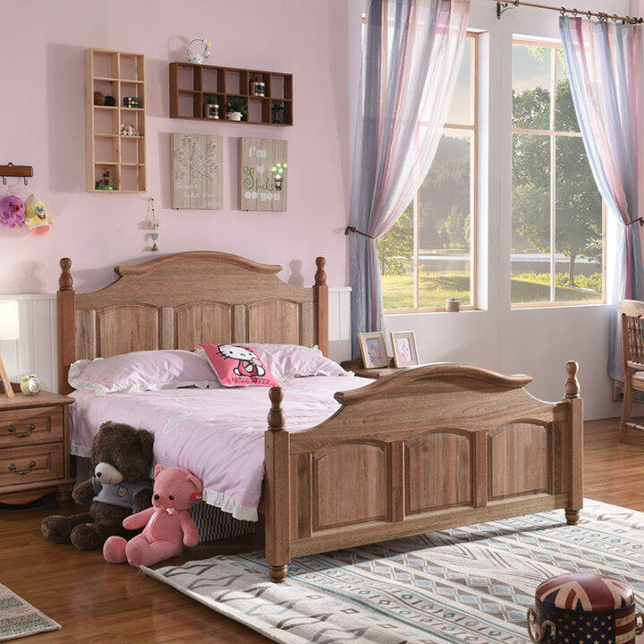 Pure Solid Wood Sandalwood Wood Children's Bed American Style Children