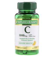 พร้อมส่ง Natures Bounty Vitamin C Plus Rose Hips  1000mg 100Coated Caplets