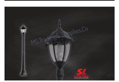 SL-11-5018LF/BK-Mไฟสนาม ไฟหัวเสา(นอกบ้าน) SL-11-5018LF/BK-M Pole Light Die-Cast Aluminium Pole Light E27 IP44 Outside Pole Light Outdoor pole Lamp MS.Trading&amp; Supplies.Co