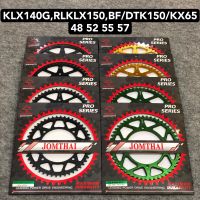 สเตอร์หลัง KLX140G,RL KLX150,BF DTK150 Jomthai พระอาทิตย์ 428 เหล็กดำและอลูมิเนียมทอง 48 52 55 57 T