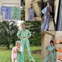 ✨✨??? ??????????   “Lw casa striped ” ชุดเช็ทแบรนด์ลายทางรุ่นใหม่ เชิ้ตทรงครอปมาคู่กับกางเกงลายทาง ทรงกระบอก