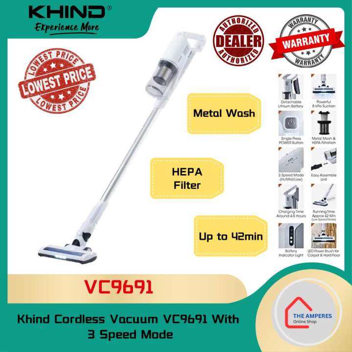 Khind Cordless Vacuum VC9691 With 3 Speed Mode Lazada