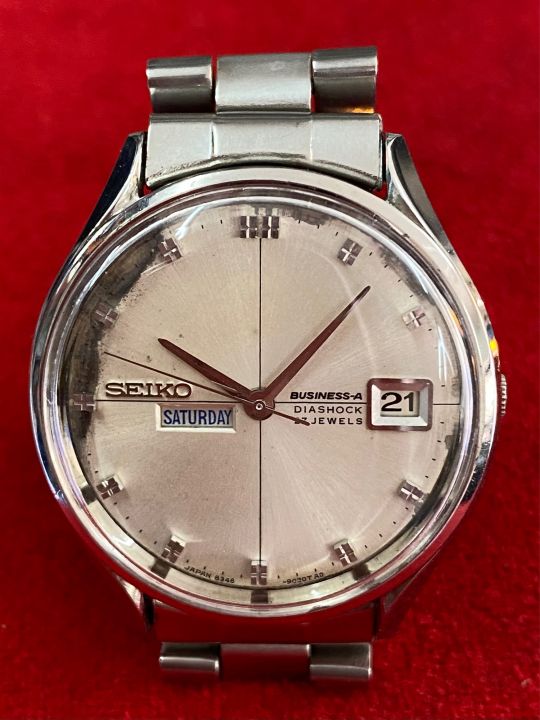 SEIKO BUSINESS-A DIASHOCK 27 jewels Automatic ตัวเรือนสแตนเลส นาฬิกาผู้ชาย  มือสองของแท้ 