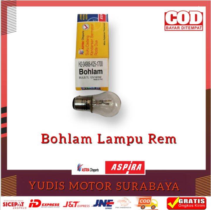 Aspira Bohlam-dop-lampu Rem Belakang Universal 12V 18/5W | Lazada Indonesia