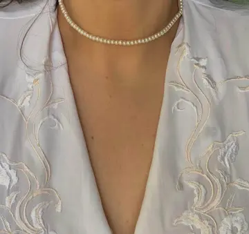 Elegant White Imitation Pearl Choker Necklace Big Round Pearl Wedding  Necklace for Women Charm Fashion Jewelry