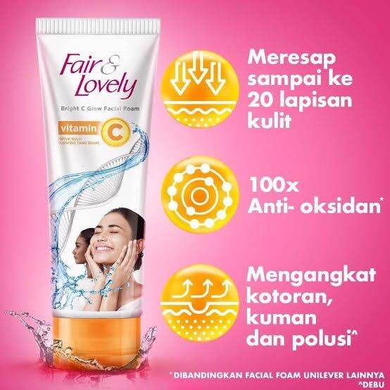 Promo Fair And Lovely Facial Foam Fair And Lovely Vitamin C 100gr Sabun