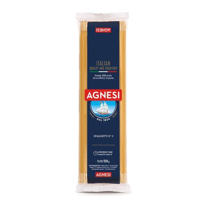 แอคเนซี สปาเก็ตตี้ เบอร์3 500 กรัม.AGNESI Spaghetti #3 500 g