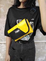 Belt Bag กระเป๋าคาดอก คาดเอว สไตล์ Y2K, เหลือง​/ดำ