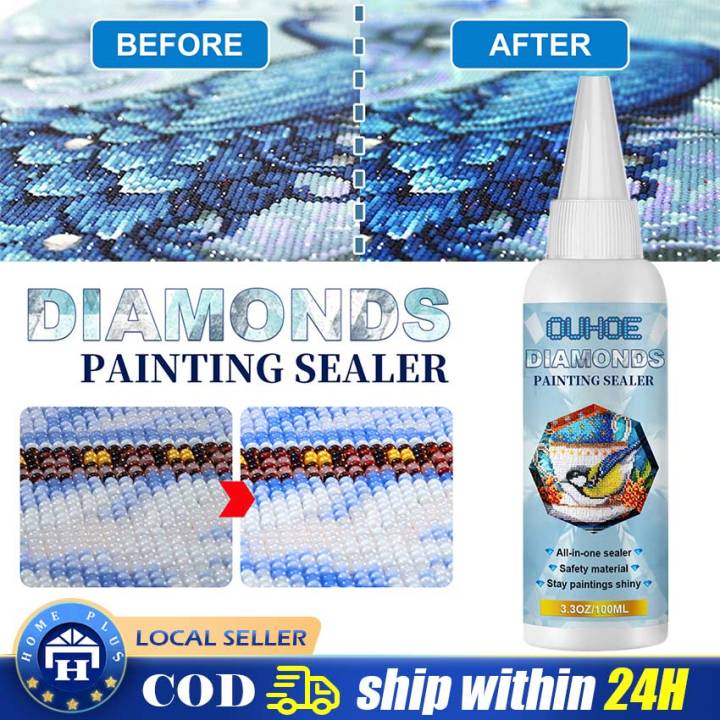 Local Delivery】 Diamond Painting Sealer Glue DIY 5D Diamond Painting Puzzle  Brightener Transparent Glue Quick Drying Hold Shine Effect Sealant LZC- Diamond-Painting-Sealer