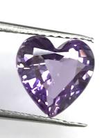 อเมทิสต์ 10x0 มม. รูปหัวใจ หินธรรมชาติ 100% Amethyst 10x10 mm heart shape 100% natural gemstone