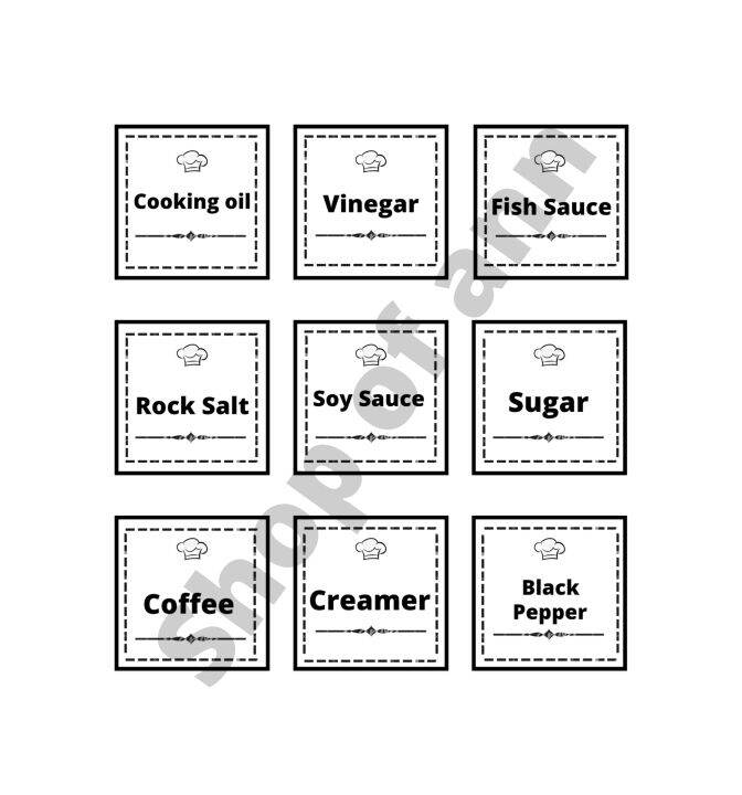 CONDIMENTS LABEL SET Lazada PH