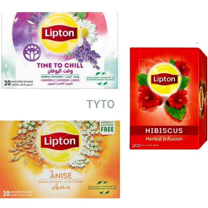 Lipton Herbal Infusion Tea Pack Of 3 Time To Chill 20s Hibiscus 20s Anise 20s Total 60 No