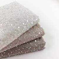 ลูกไม้กากเพชรปักเลื่อมและลูกปัด Beaded Glitter Fabric with Sequins