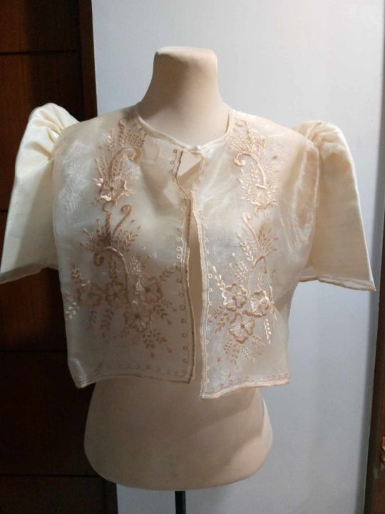 Modern Filipiniana Bolero Beige Embroidery | Lazada PH