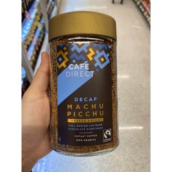 กาแฟสำเร็จรูป ที่สกัดกาเฟอีนออก ตรา คาเฟ่ไดเร็ก 100 G. Machu Picchu