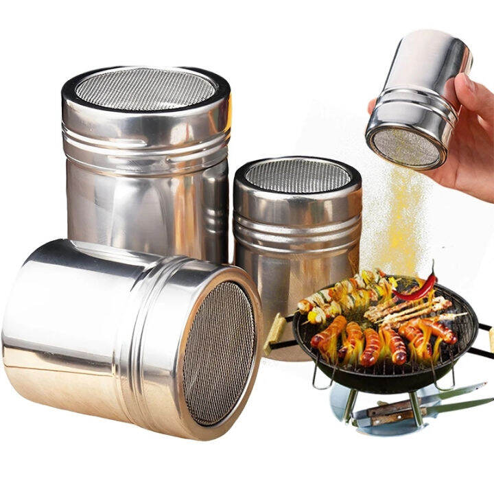 Stainless Steel Powder Sprinkler BBQ Kitchen Powder Distributor with