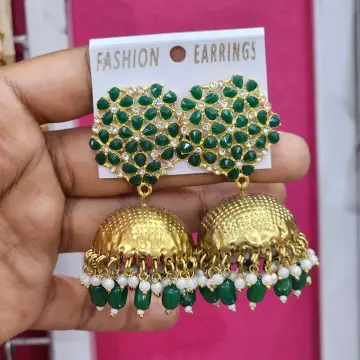 Buy Green Jewellery Set enhanced with Moti Work Online  Malaysia 