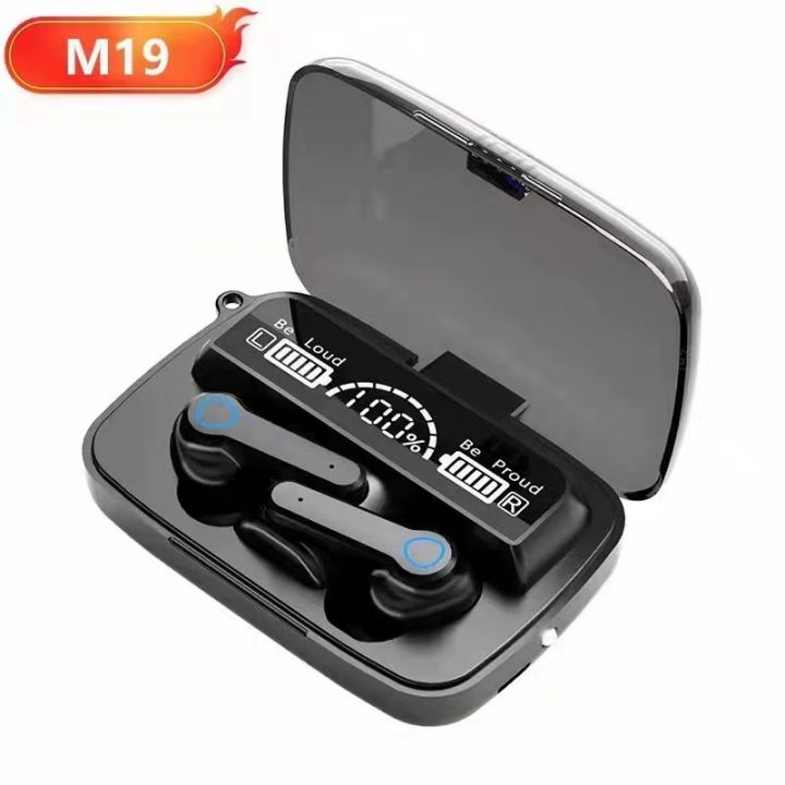 tws-m19-wireless-bluetooth-v5-1-หูฟังพร้อมที่ชาร์จ-หูฟังบลูทูธ-สเตอริโอ-หูฟังเล่นเกมส์-แบบสัมผัสหูฟัง-โทรคุยสายได้