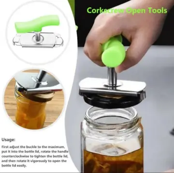 Adjustable Magnetic Bottle Cap Opener Stainless Steel Lids Off Jar Opener  Labor-Saving Screw Can Opener For Kitchen Tools