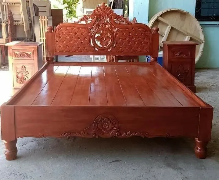 bed with 2side table 54x75, made in gmelina wood Lazada PH