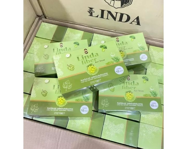 ไฟเบอร์ลินดา-ดีท็อกซของแท้100-สิ้นค้าพรอมส่ง1-กล่องมี-10-ซอง