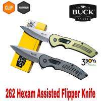 Buck 262 Hexam Assisted Flipper มีด 3.33"ใบมีด Satin Drop Point, ด้ามจับอลูมิเนียม  เรียบหรูทันสมัย