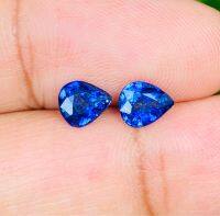 1.26cts ไพลินธรรมชาติคู่ 6x5mm 2 ชิ้น 1.26cts natural royal blue sapphire pair 6x5mm 2 pieces