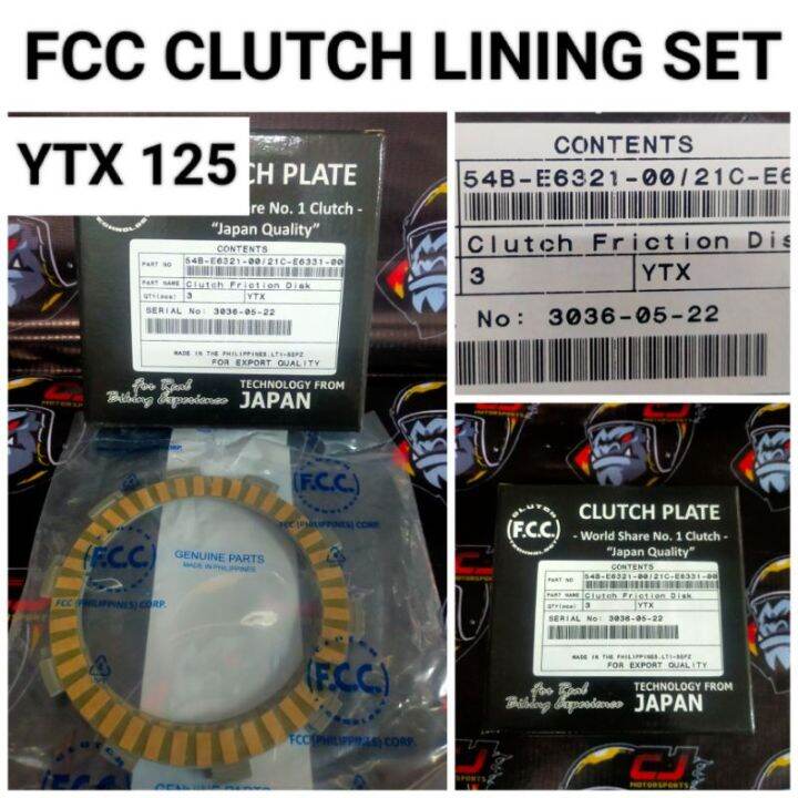 YTX 125 CLUTCH LINING FCC ORIGINAL Lazada PH