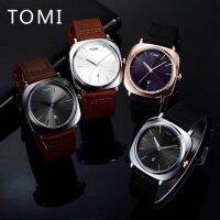 นาฬิกาข้อมือผู้ชาย TOMIทรงเหลี่ยม ระบบQuartz analog3เข็มมีวันที่ กันน้ำ2ATM พร้อมกล่องสวยหรู