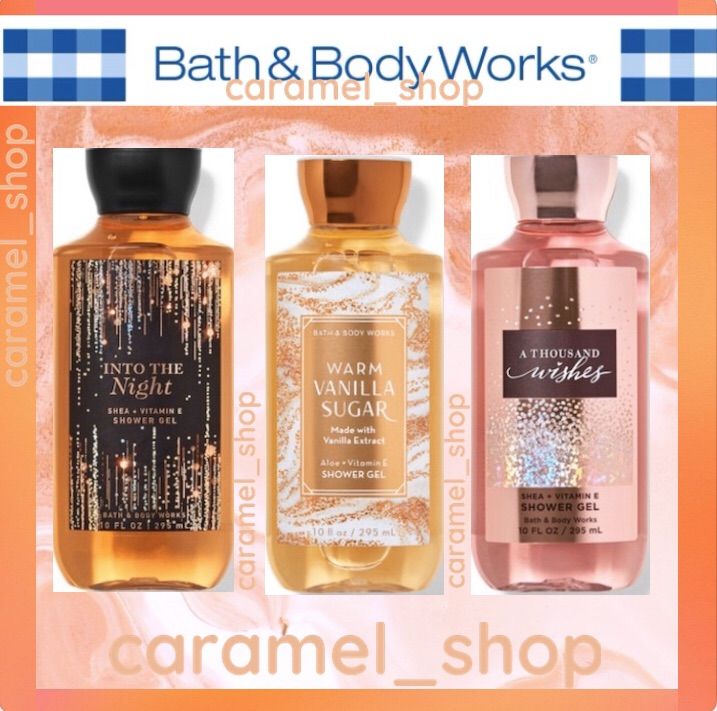 Bath and Body works 🌹💓🌸🌼💗☘️ Shower gel 295ml. ของแท้💯 เจลอาบน้ำ กลิ่น INTO THE Night💖WARM VANILLA SUGAR💖A THOUSAND WISHES