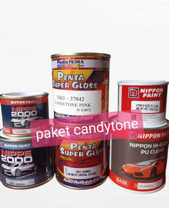 Cat Paket Lengkap Penta Super Gloss Candytone Pink Lazada Indonesia